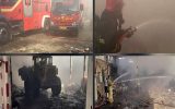 آتش سوزی بزرگ در کارگاه کارتن‌سازی جلیل‌آباد + عکس