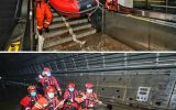 قایق نجات برای نجات سیل زدگان در تونل مترو چین