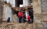 ریزش آوار در خیابان طالقانی تبریز