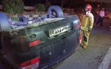 حریق خودرو در بزرگراه تهران-کرج حادثه ساز شد