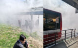 انتشار دود عجیب در اتوبوس بی آر تی در تهران
