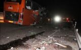 واژگونی اتوبوس در محور دلیجان- اصفهان
