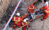 نجات جان کارگر ساختمانی پس از سقوط از ارتفاع