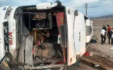 واژگونی یک اتوبوس مسافربری در کرمان